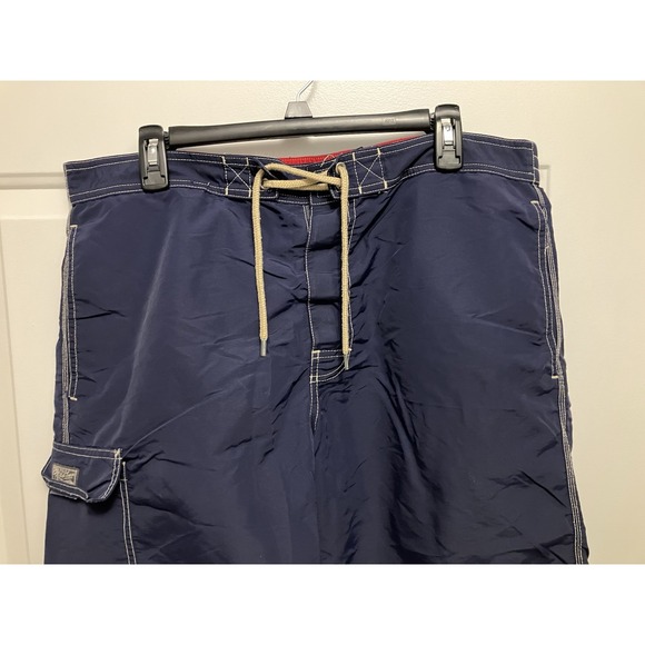Polo Ralph Lauren SwimTrunks XL Navy‎ Blue Red Logo Beach Men’s Shorts - Picture 2 of 7